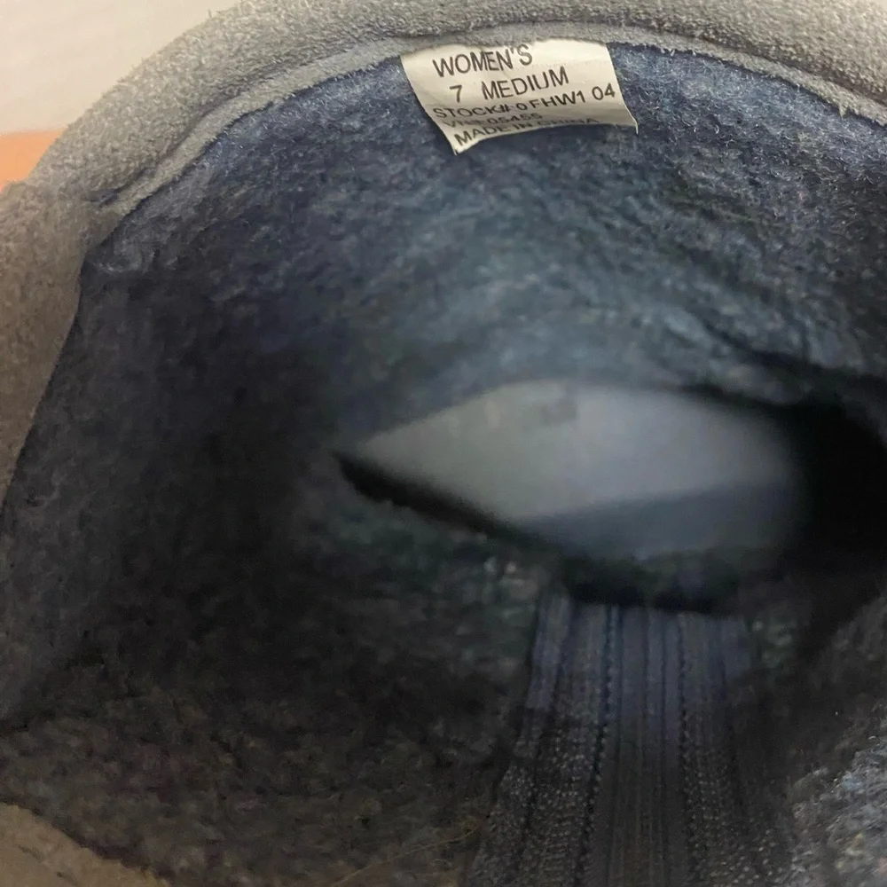 L.L. Bean Women's Steele Blue Suede and Fleece Winter Boots 7